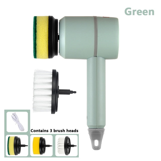 Electric Cleaning Brush – 3 Head Multifunctional Scrubber