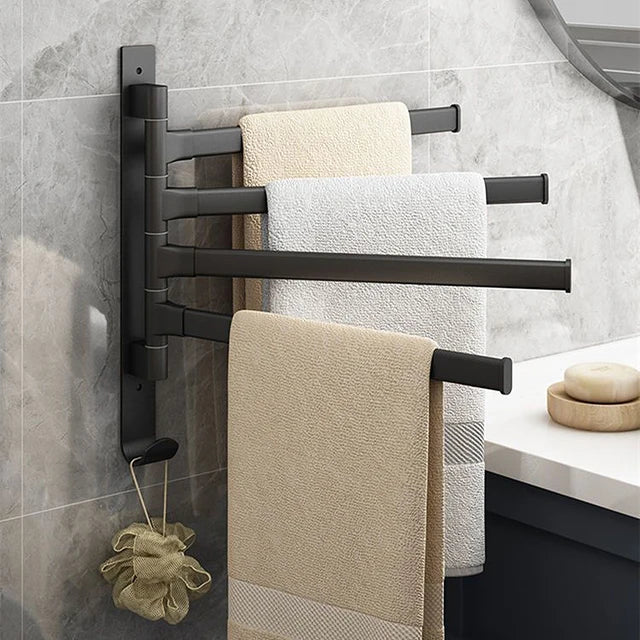 Wall-Mounted 5-Arm Swivel Towel Rack