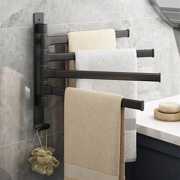Wall-Mounted 5-Arm Swivel Towel Rack