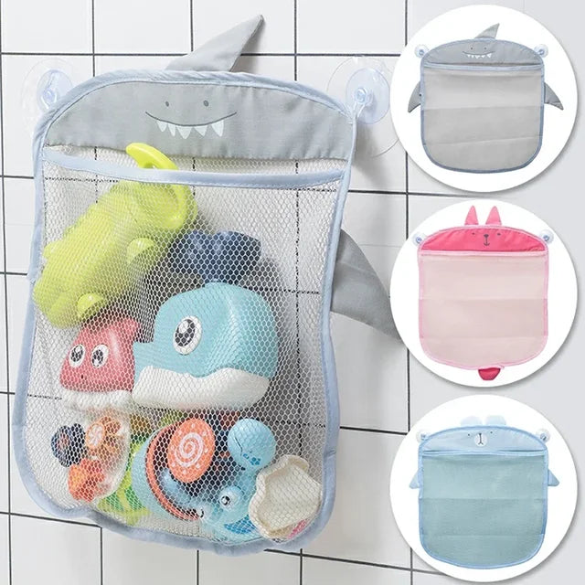 Animal-Themed Bath Toy Storage Bag – Shark, Bear & Bunny
